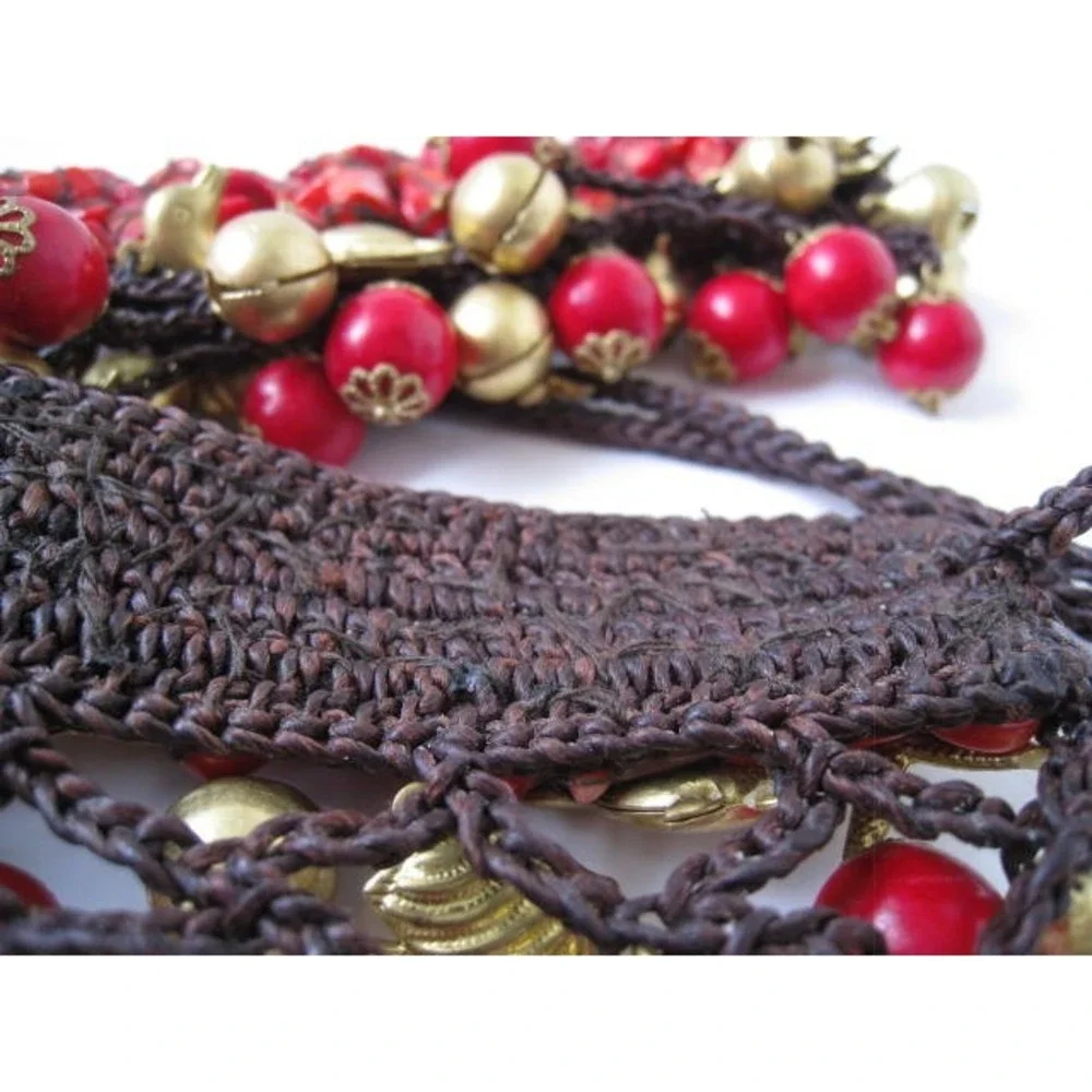 New Lady Red Corals beads‎ Handmade rare unique style Waist Belt